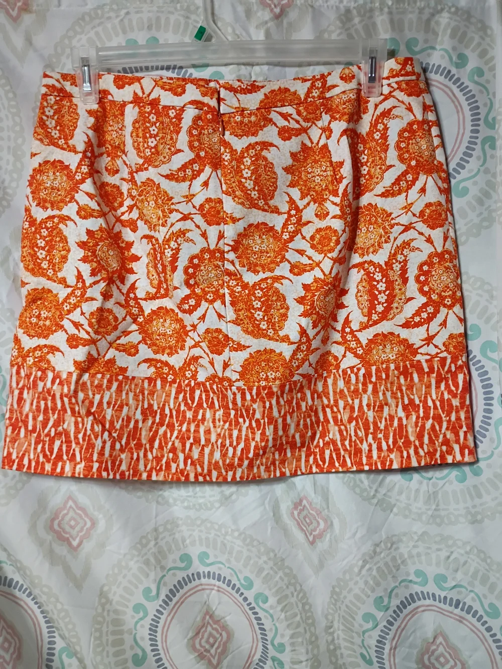 Michael Kors Orange and White Floral Mini Skirt
